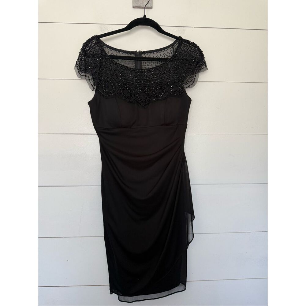 Cache Women’s 10 Black Vintage Y2K 2000s Black Mini Dress Mesh Goth Fairy